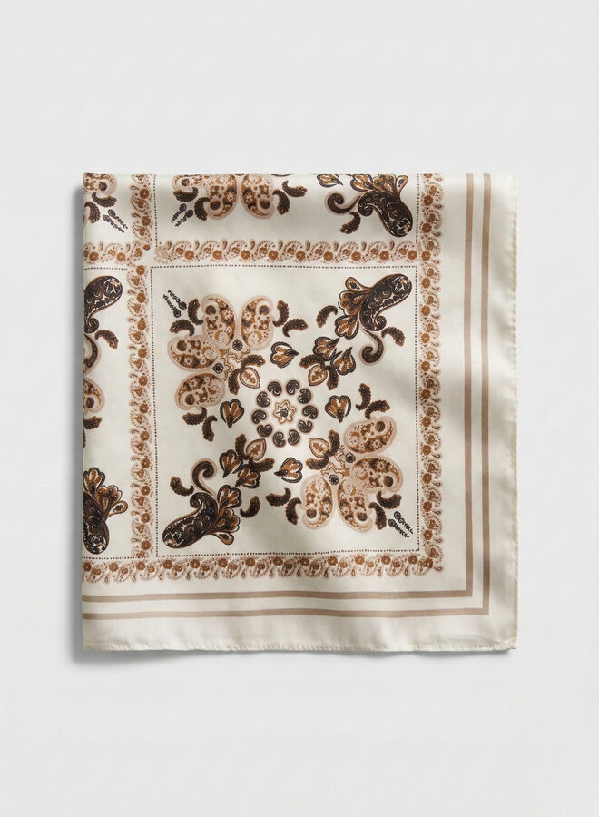 Sjaaltje satijn paisley  print bruin