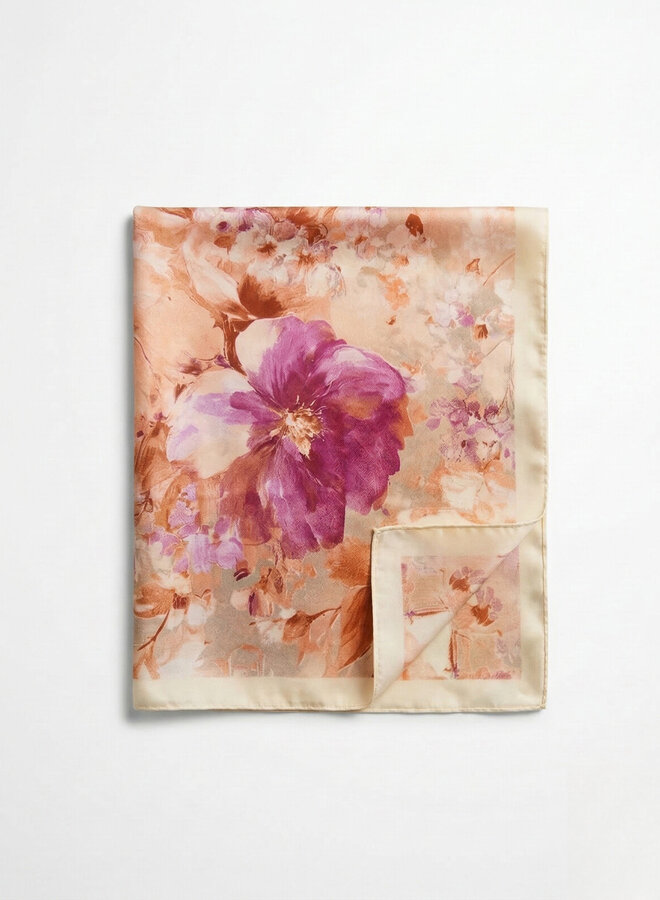 Sjaaltje satijn zomer print roze