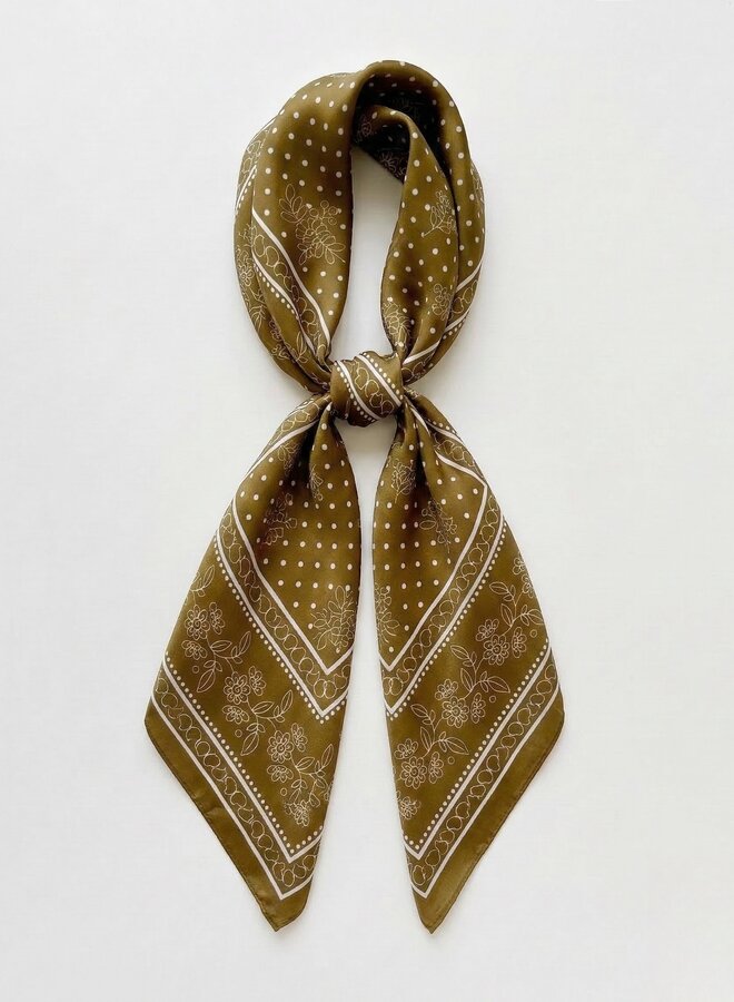 Sjaaltje satijn olijfgroen