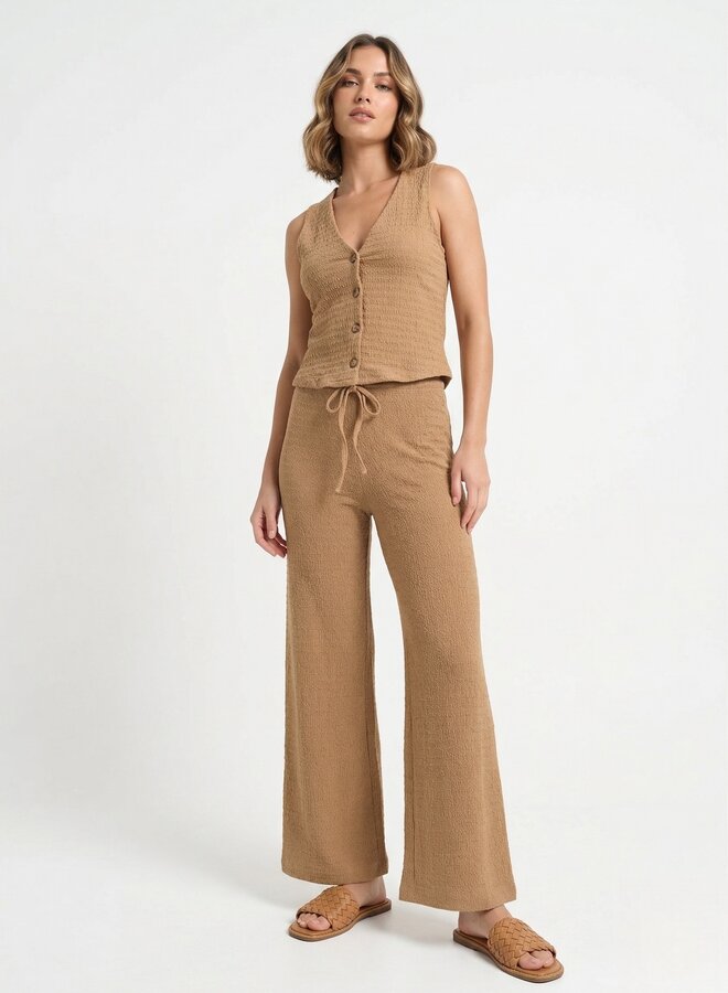 Broek wafelpatroon bruin