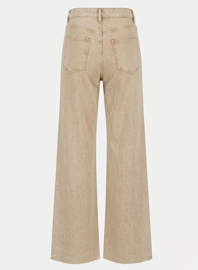 Wide leg jeans extra lang beige