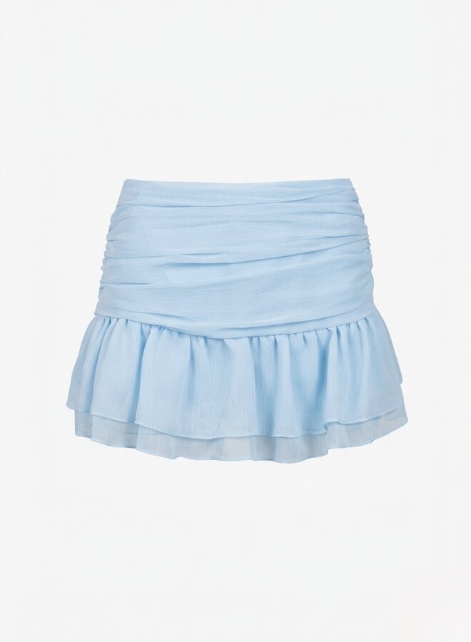 Short met plooien blauw