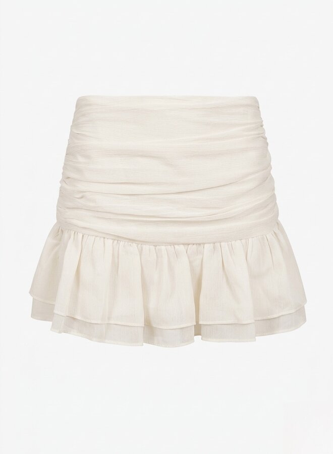 Short met plooien beige