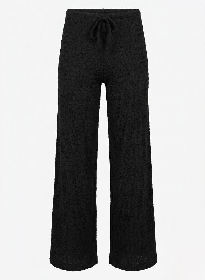 Broek wafelpatroon zwart