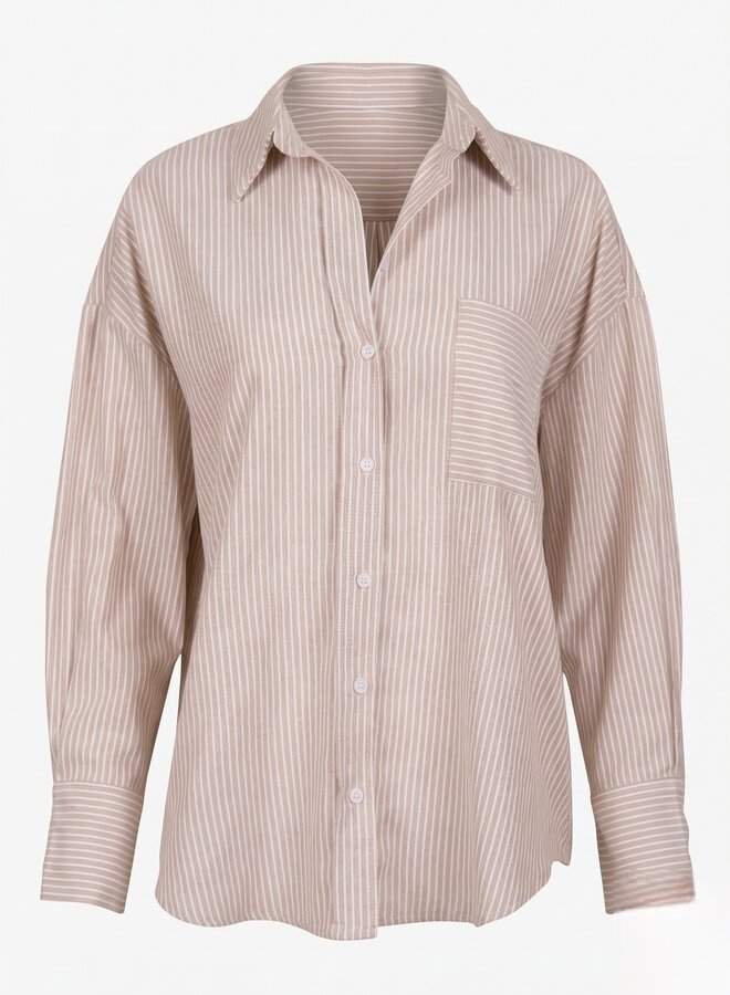 Blouse stripe beige