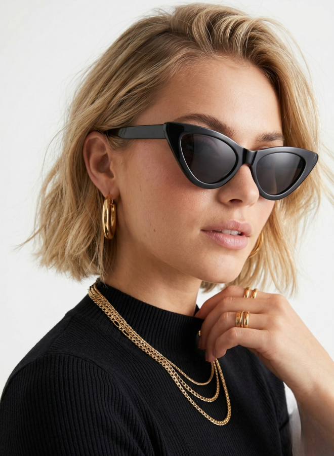 Zonnebril cateye zwart