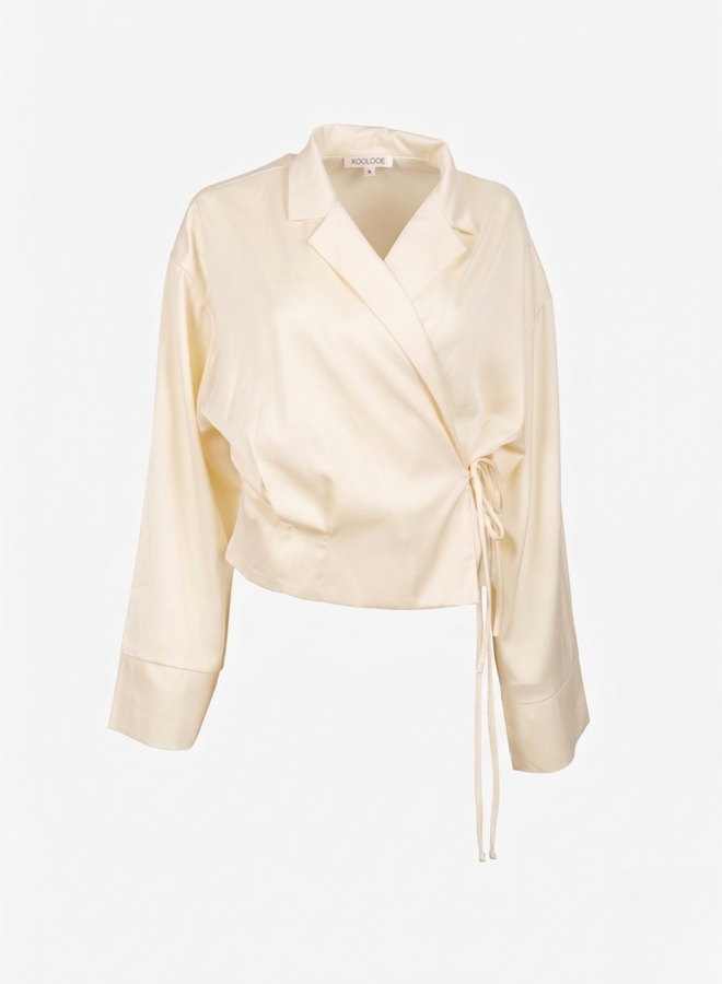 Blouse satin-look wit