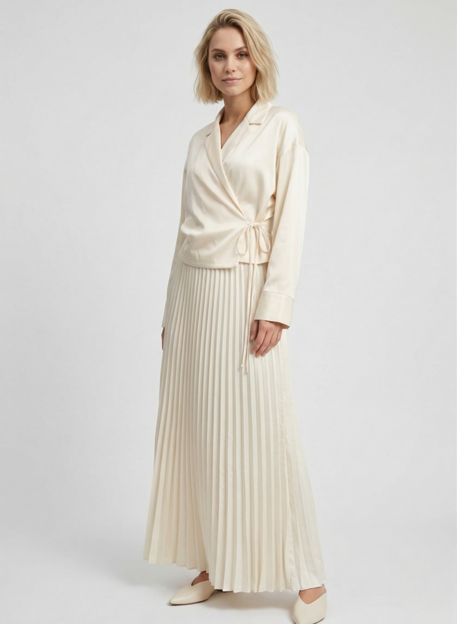 Blouse satin-look wit