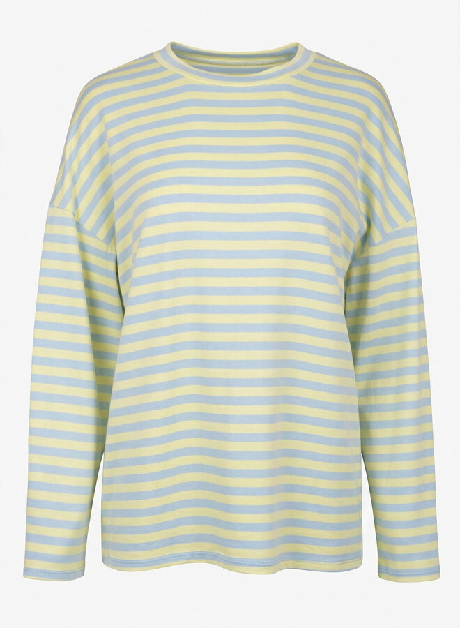 Gestreept shirt blauw met geel