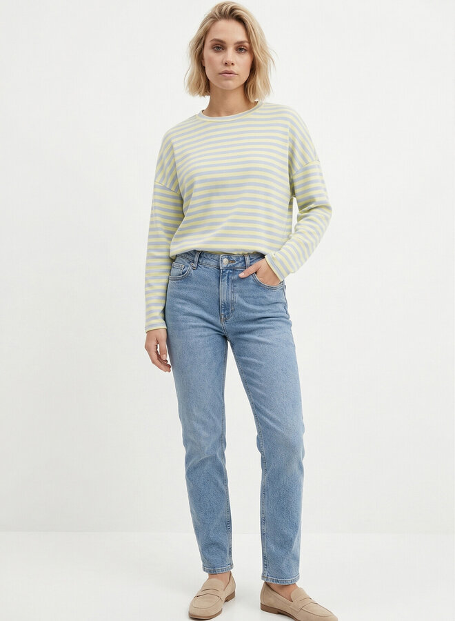 Gestreept shirt blauw met geel