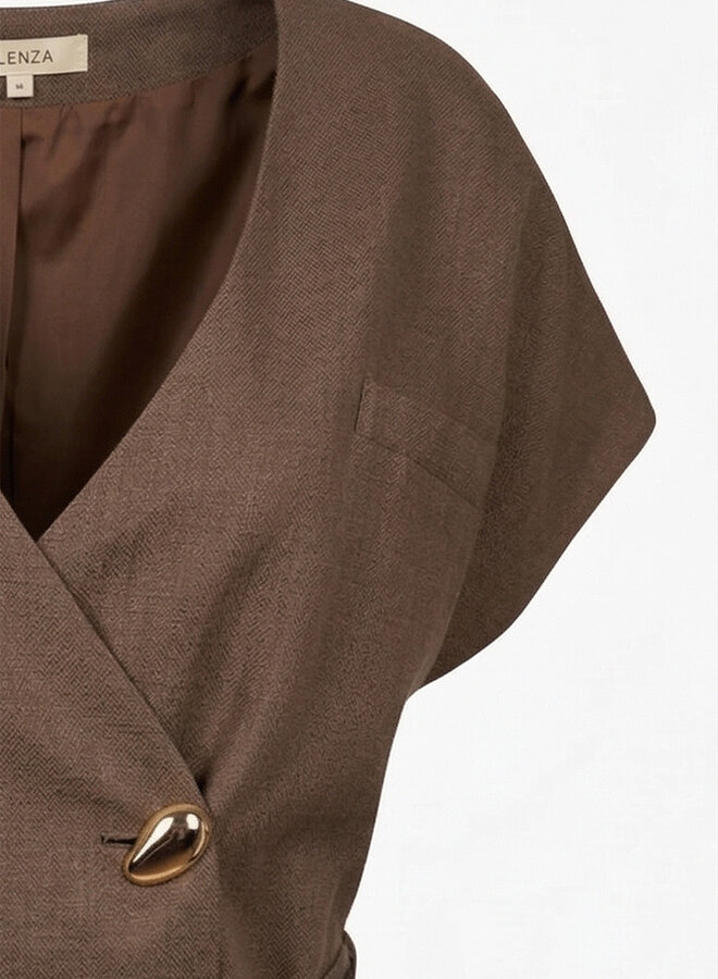 Viscose gilet blouse taupe