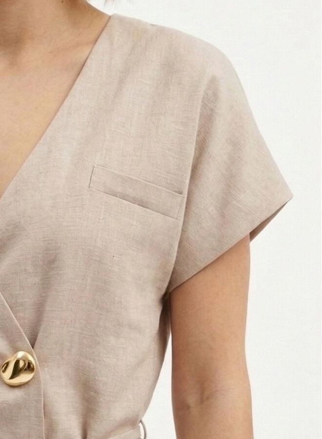 Viscose gilet blouse beige