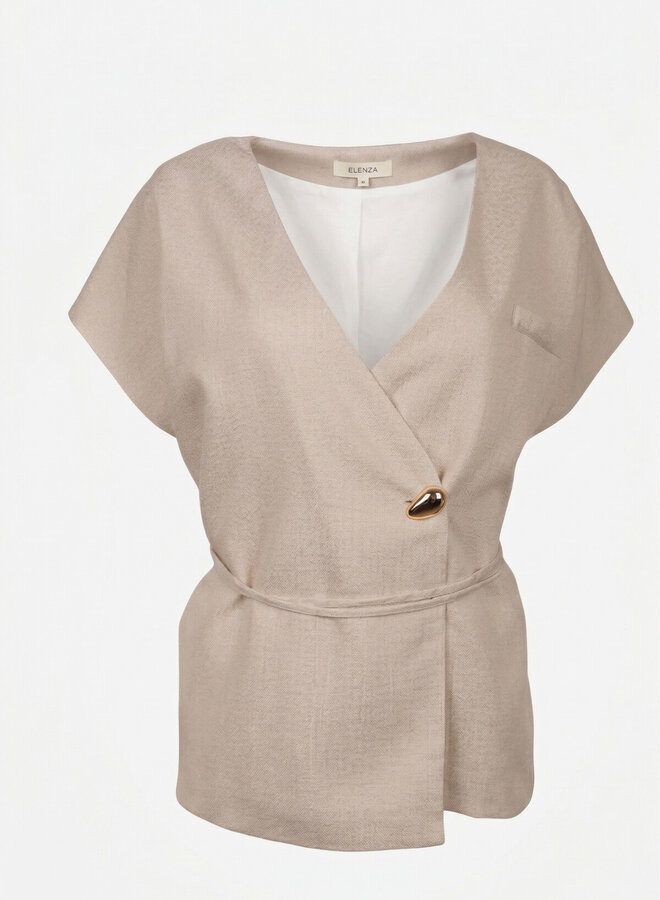 Viscose gilet blouse beige