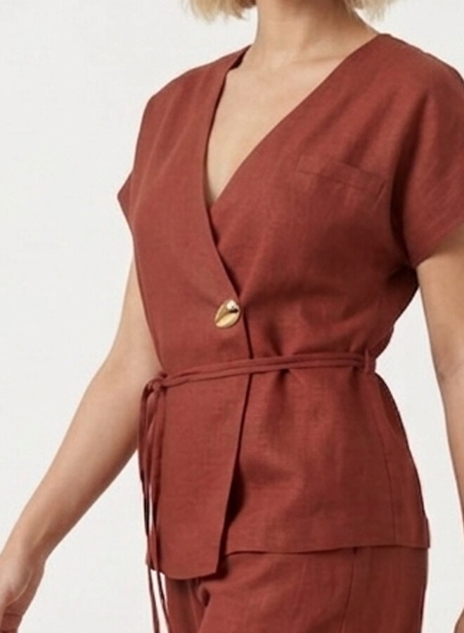 Viscose gilet blouse bordeaux