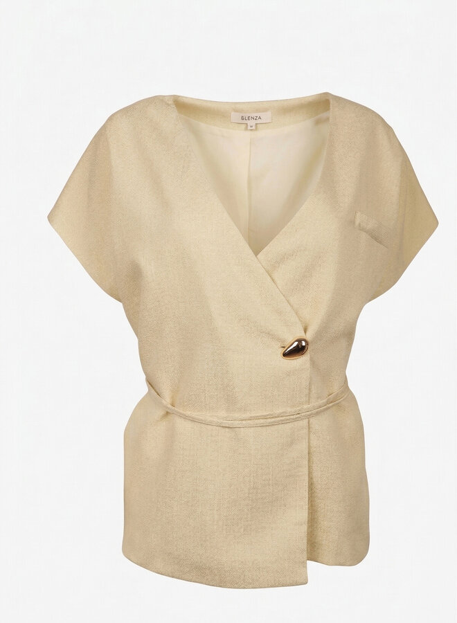 Viscose gilet blouse geel