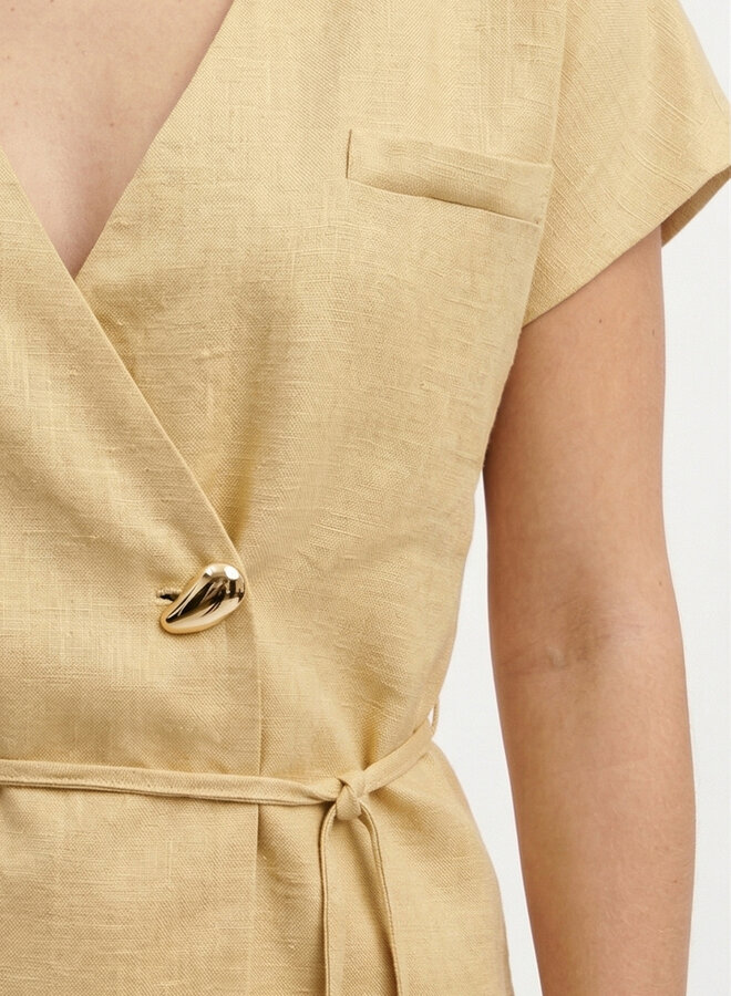 Viscose gilet blouse geel