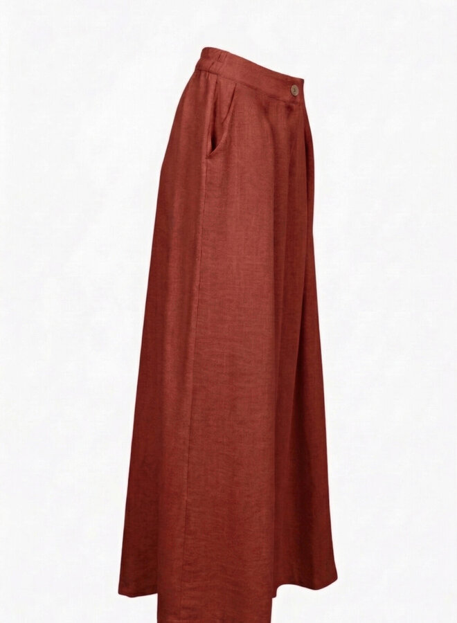 Pantalon viscose wide leg bordeaux