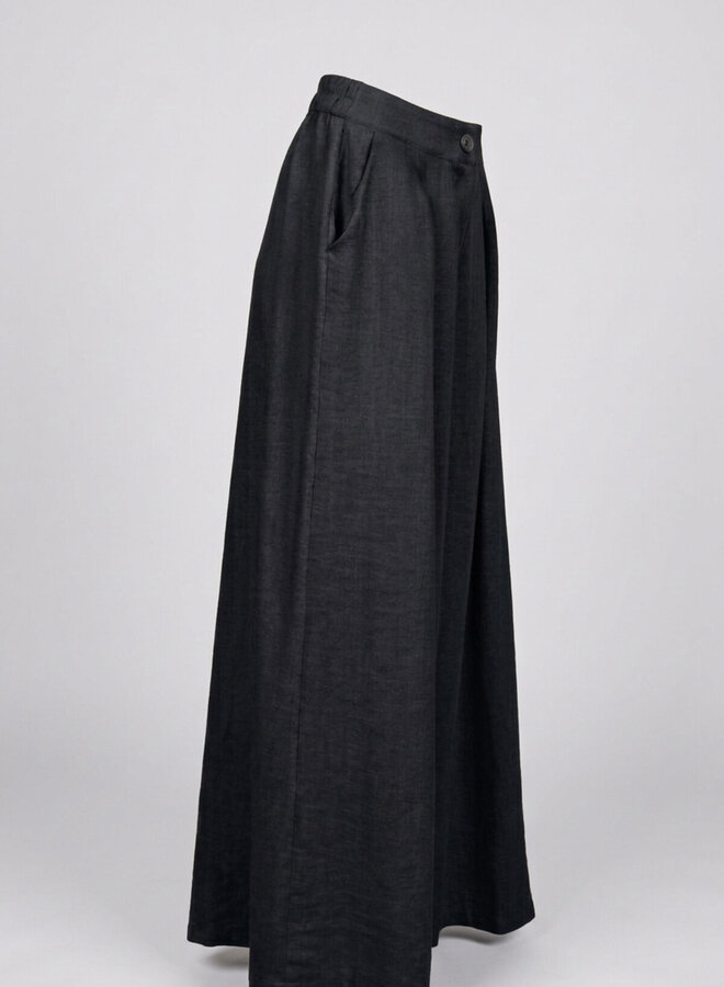 Pantalon viscose wide leg zwart
