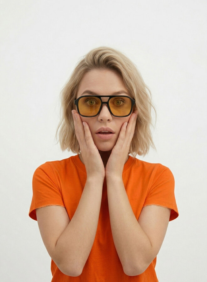Zonnebril oranje mash-up dupe