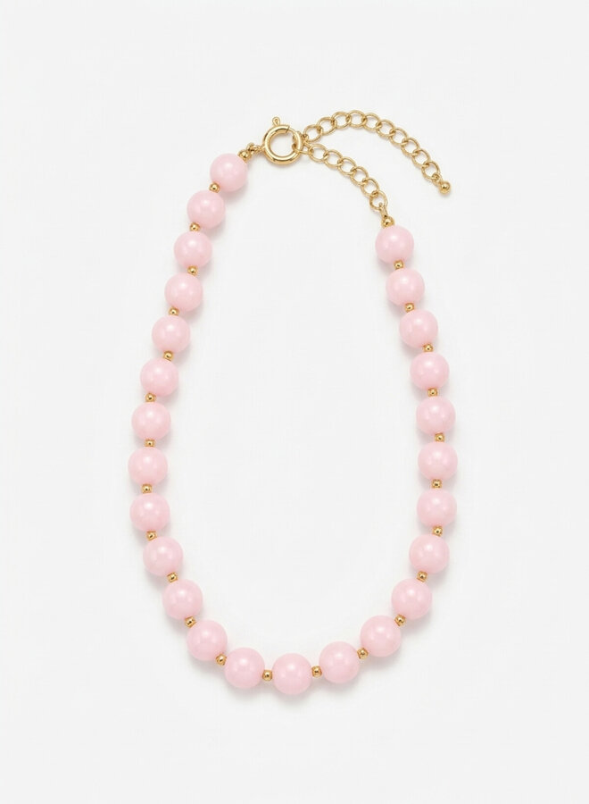 Midi kralen ketting zachtroze