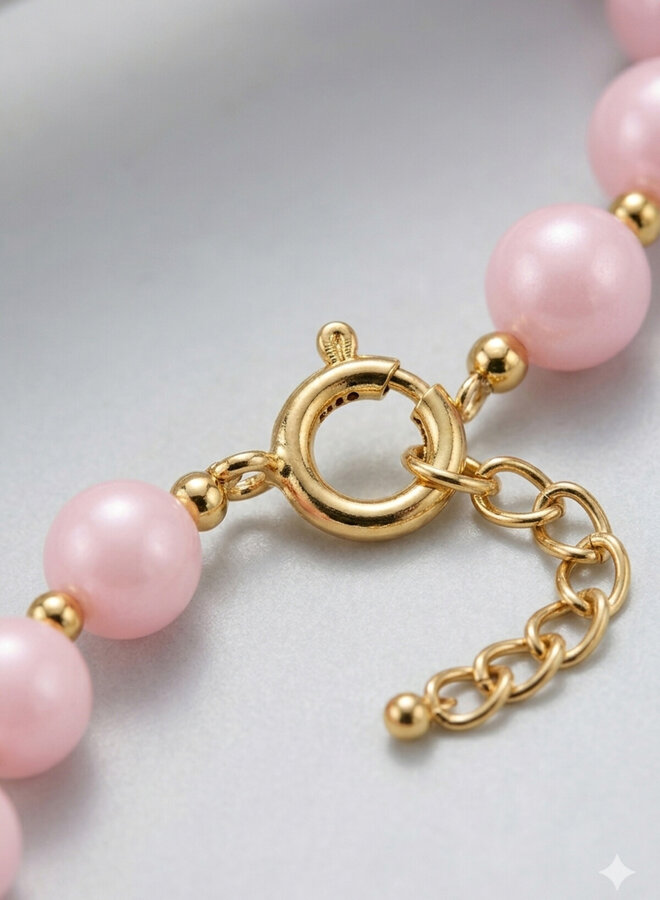 Midi kralen ketting zachtroze