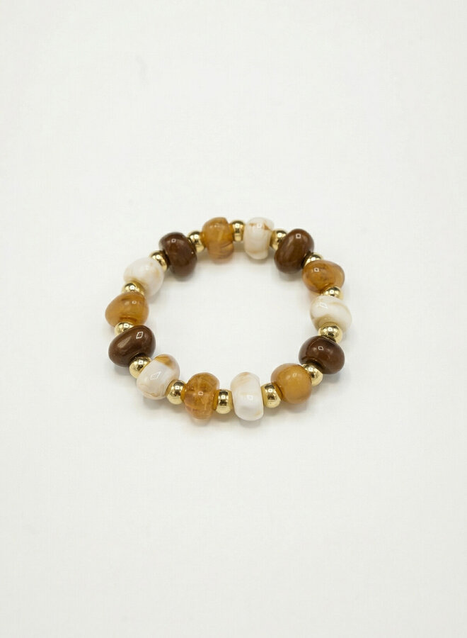 Kralen armband bruintinten