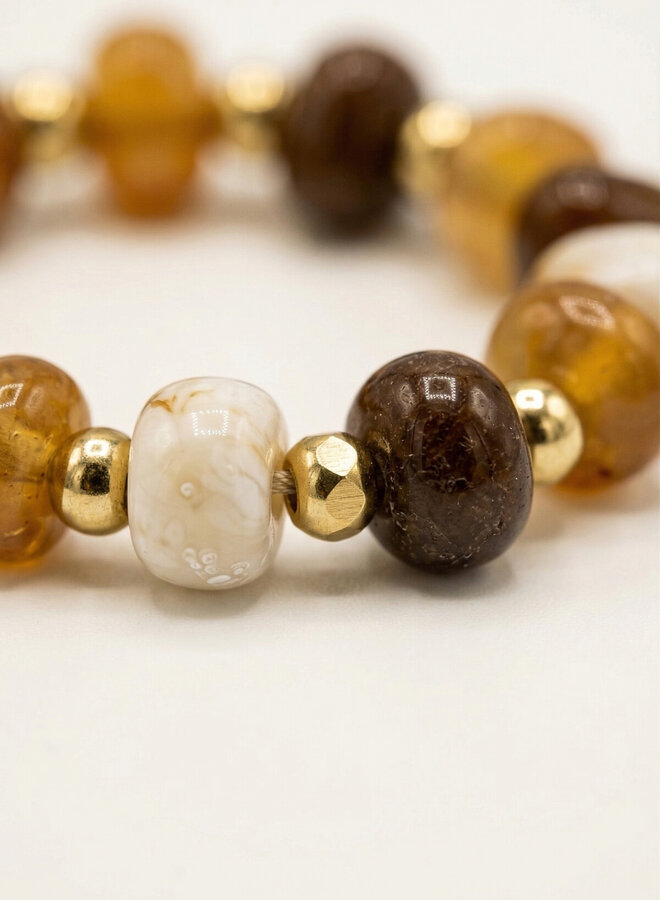 Kralen armband bruintinten