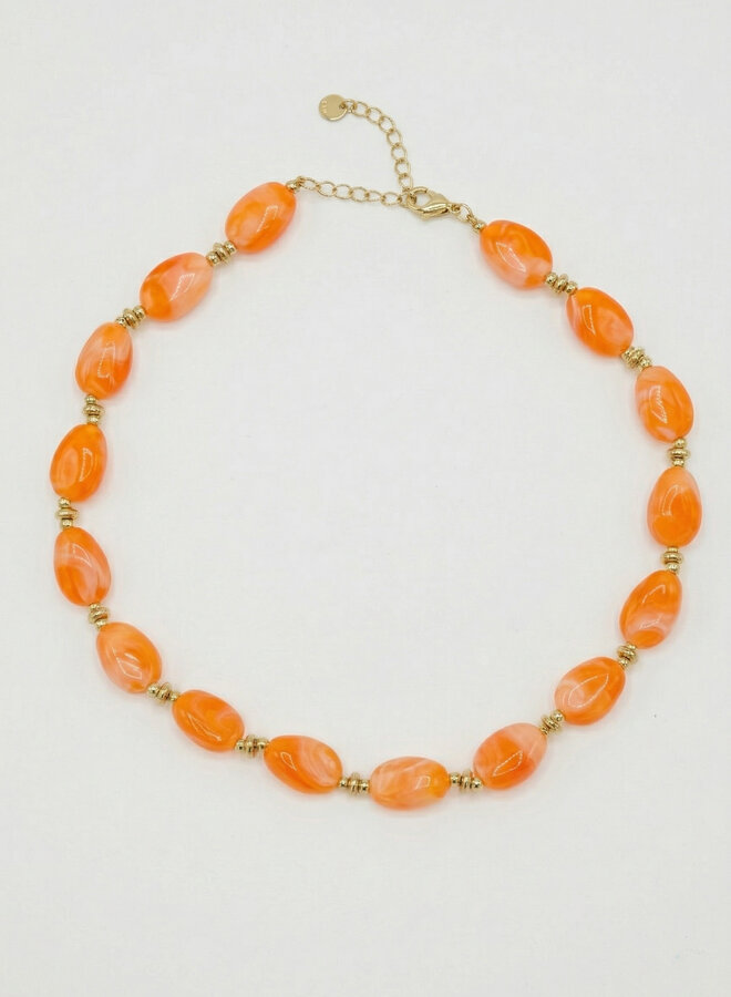 Kralen ketting Suus oranje