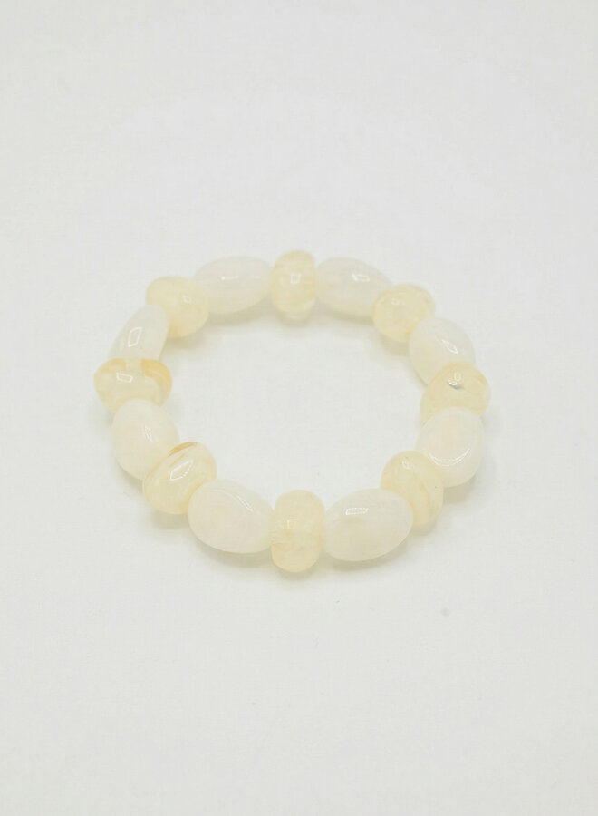 Kralen armband big creme