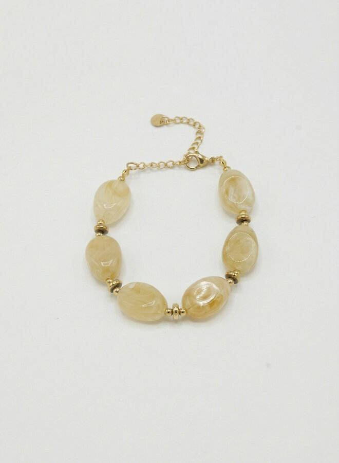 Kralen armband Suus beige