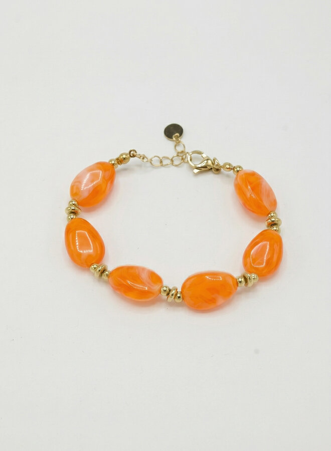 Kralen armband Suus oranje