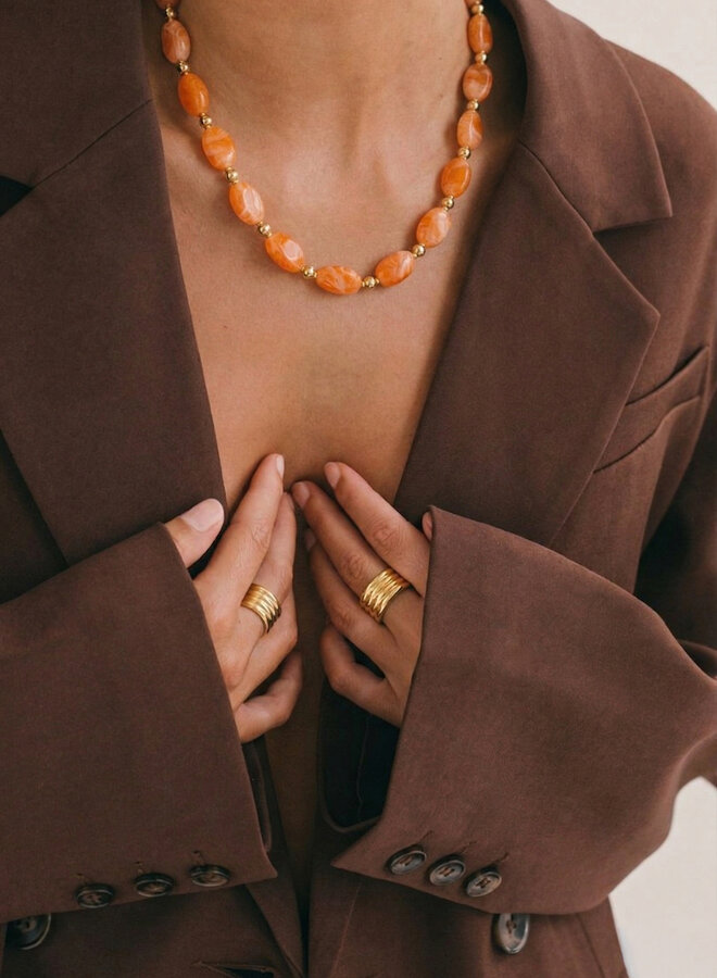 Kralen ketting Suus oranje