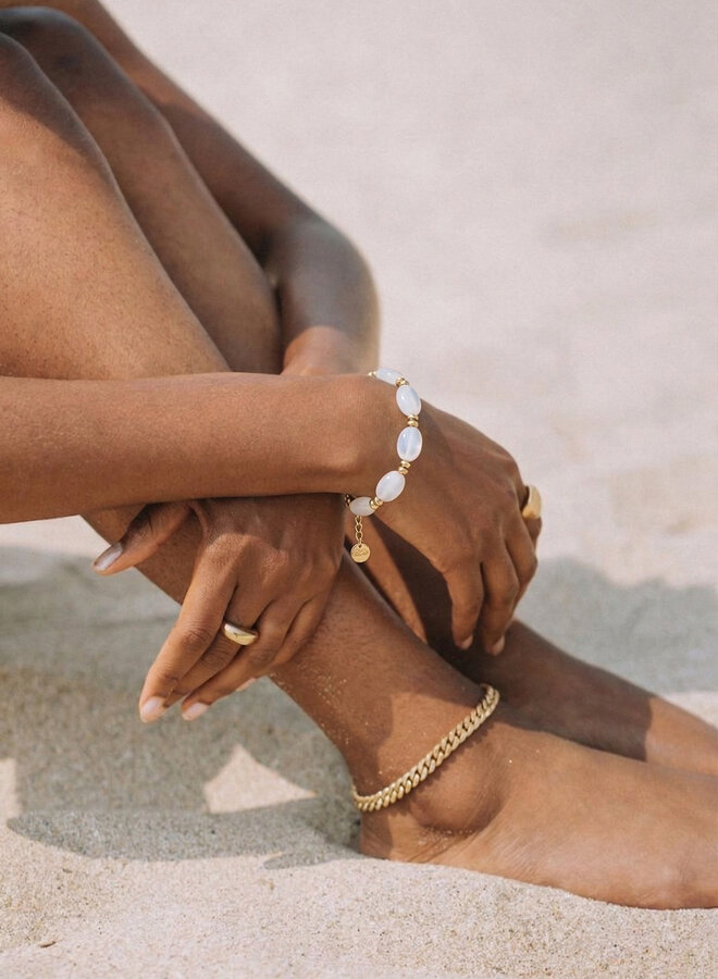 Kralen armband Suus off white