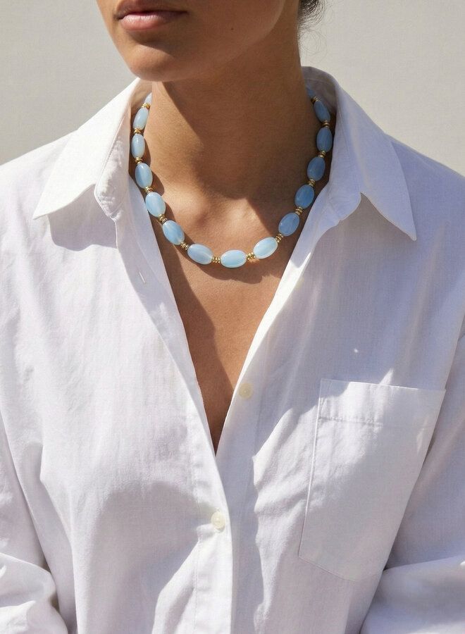 Kralen ketting Suus blauw