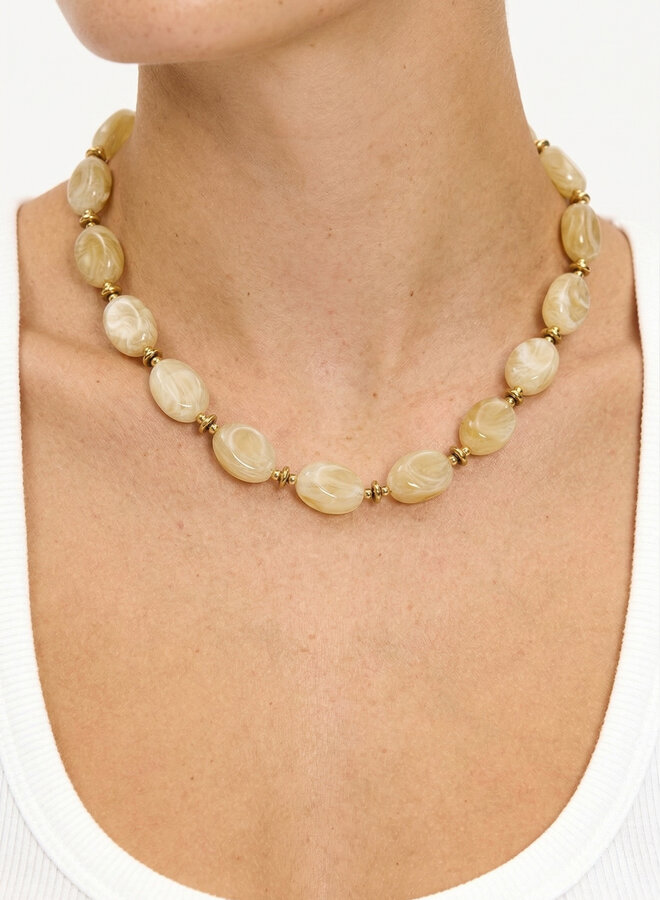 Kralen ketting Suus beige