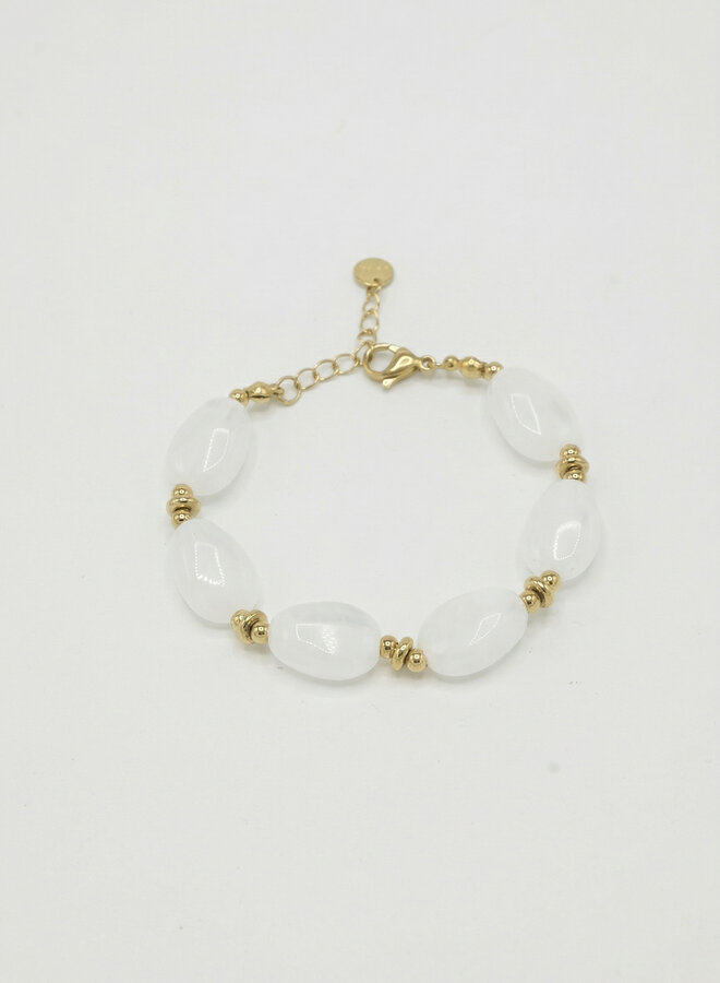 Kralen armband Suus off white