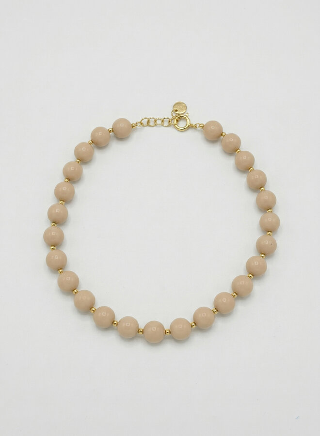 Midi kralen ketting beige