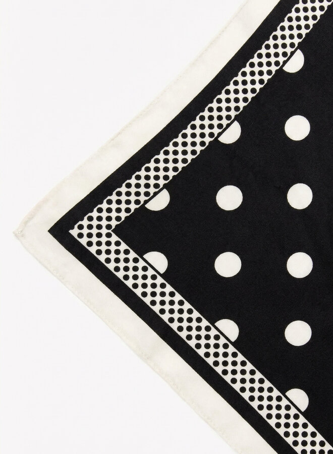 Sjaaltje satijn polka dots zwart