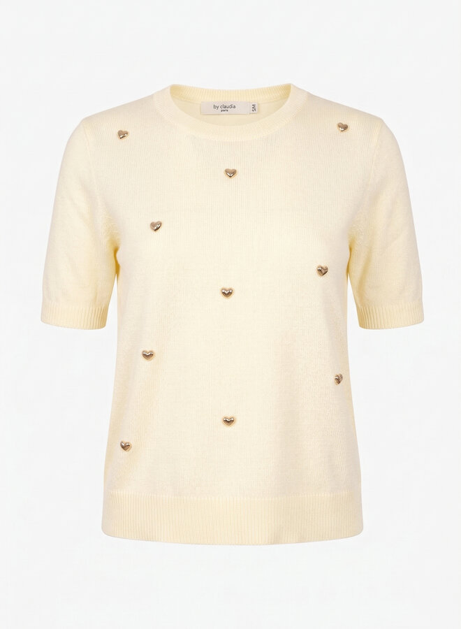 Top hartjes studs butteryellow