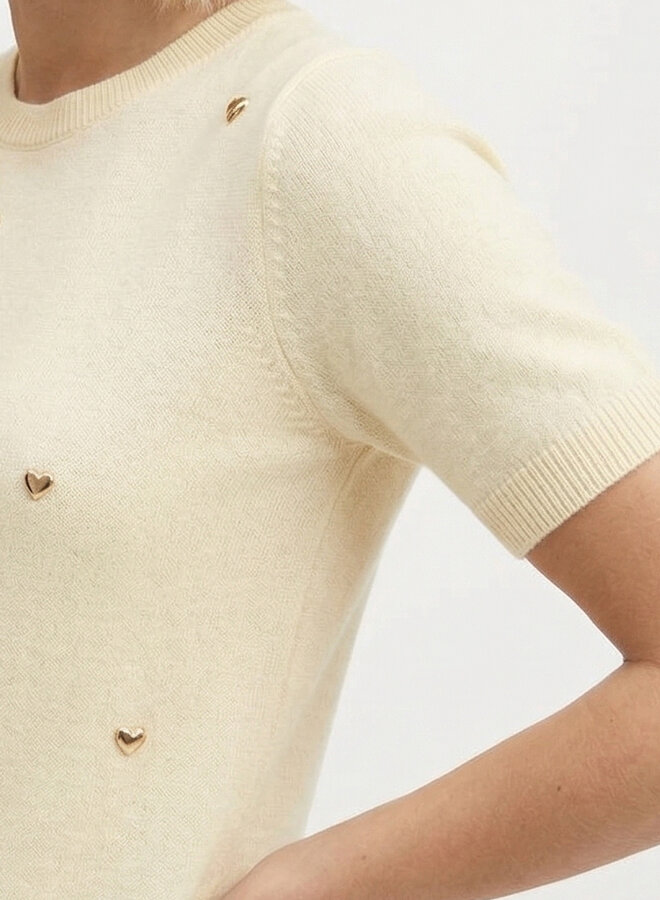 Top hartjes studs butteryellow