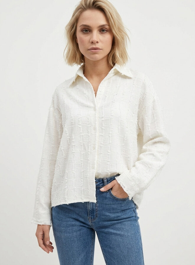Blouse met patroon off white