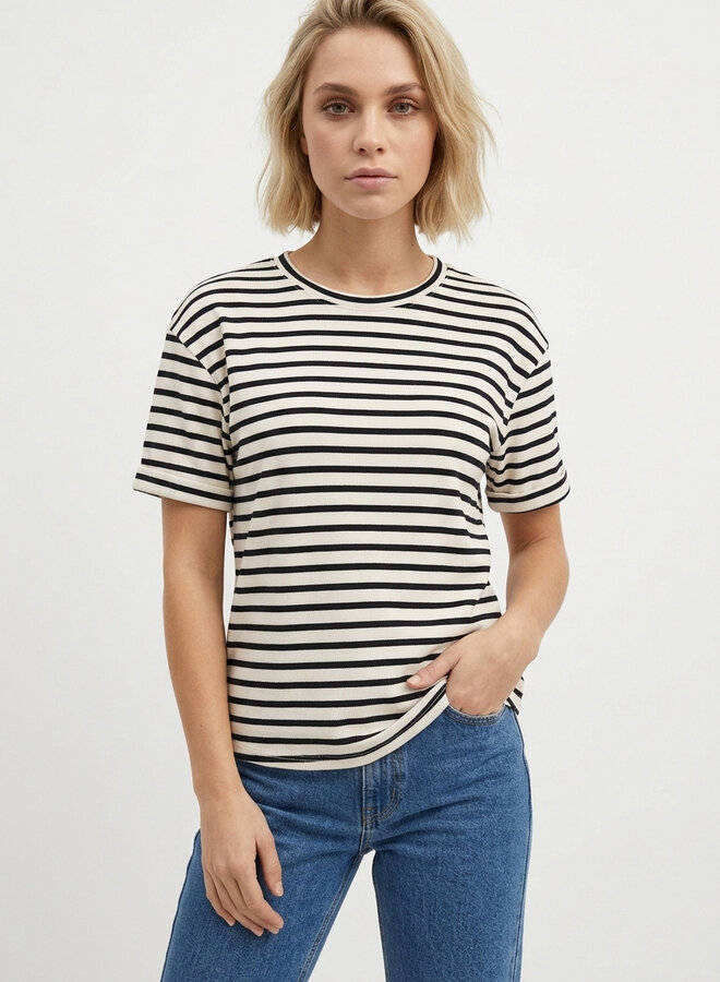 Gestreept shirt zwart/wit Nicky