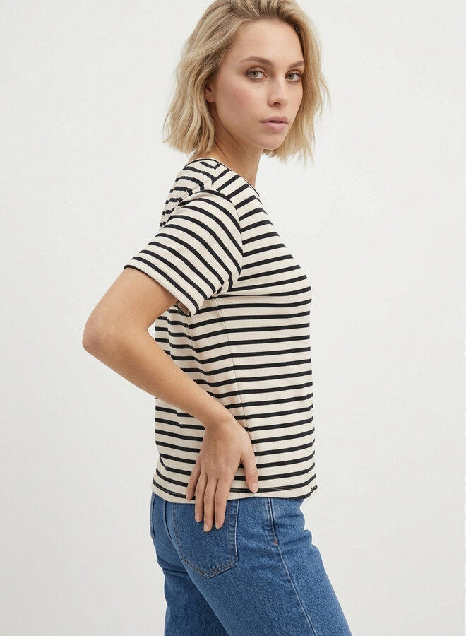 Gestreept shirt zwart/wit Nicky