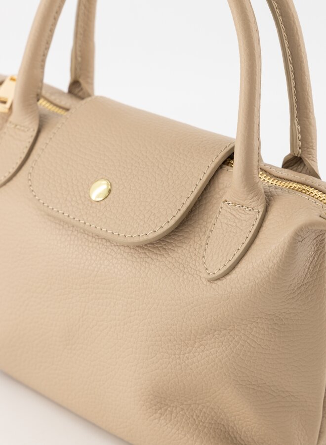 Leren tas Channie taupe