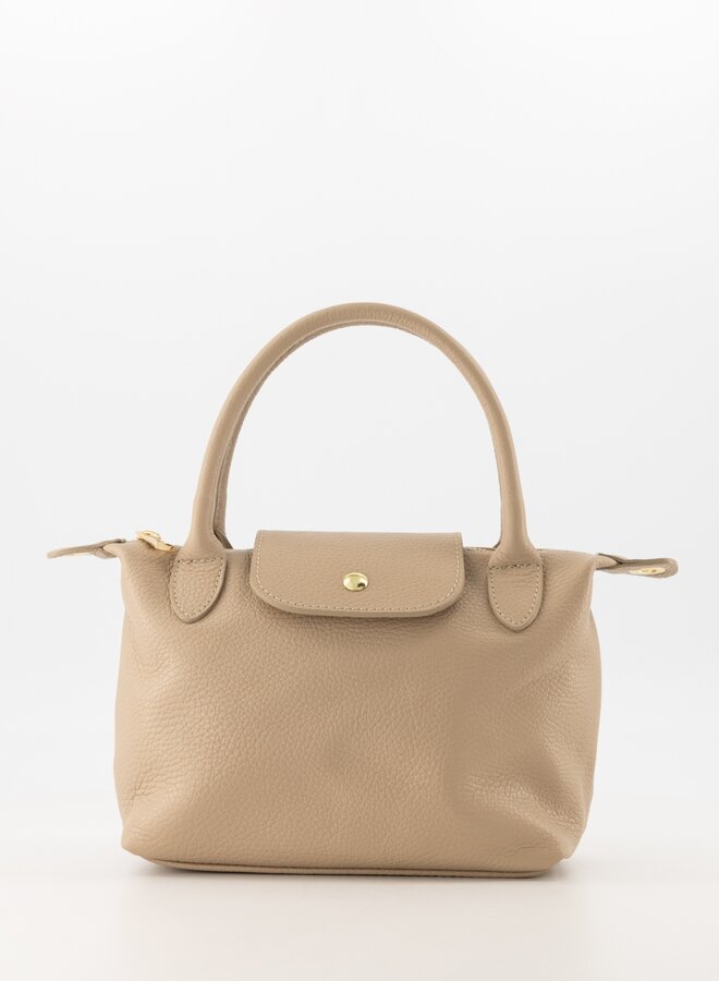 Leren tas Channie taupe