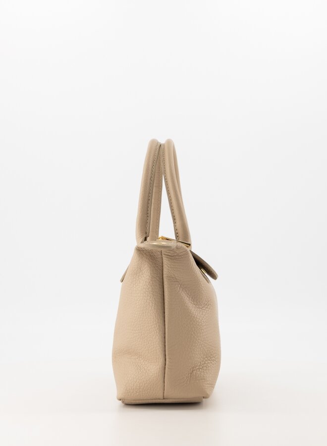 Leren tas Channie taupe