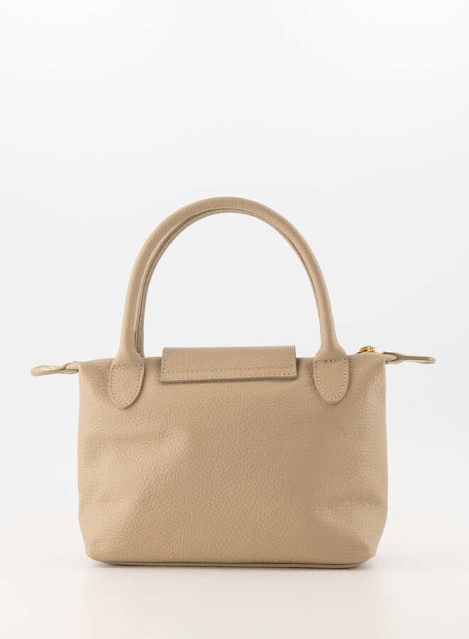 Leren tas Channie taupe