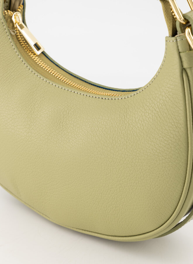 Leren tas Gewenny mosgroen