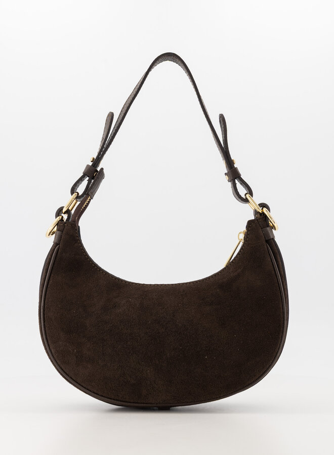 Suede tas Gewenny donkerbruin