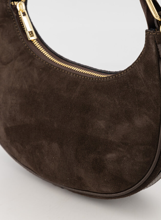 Suede tas Gewenny donkerbruin